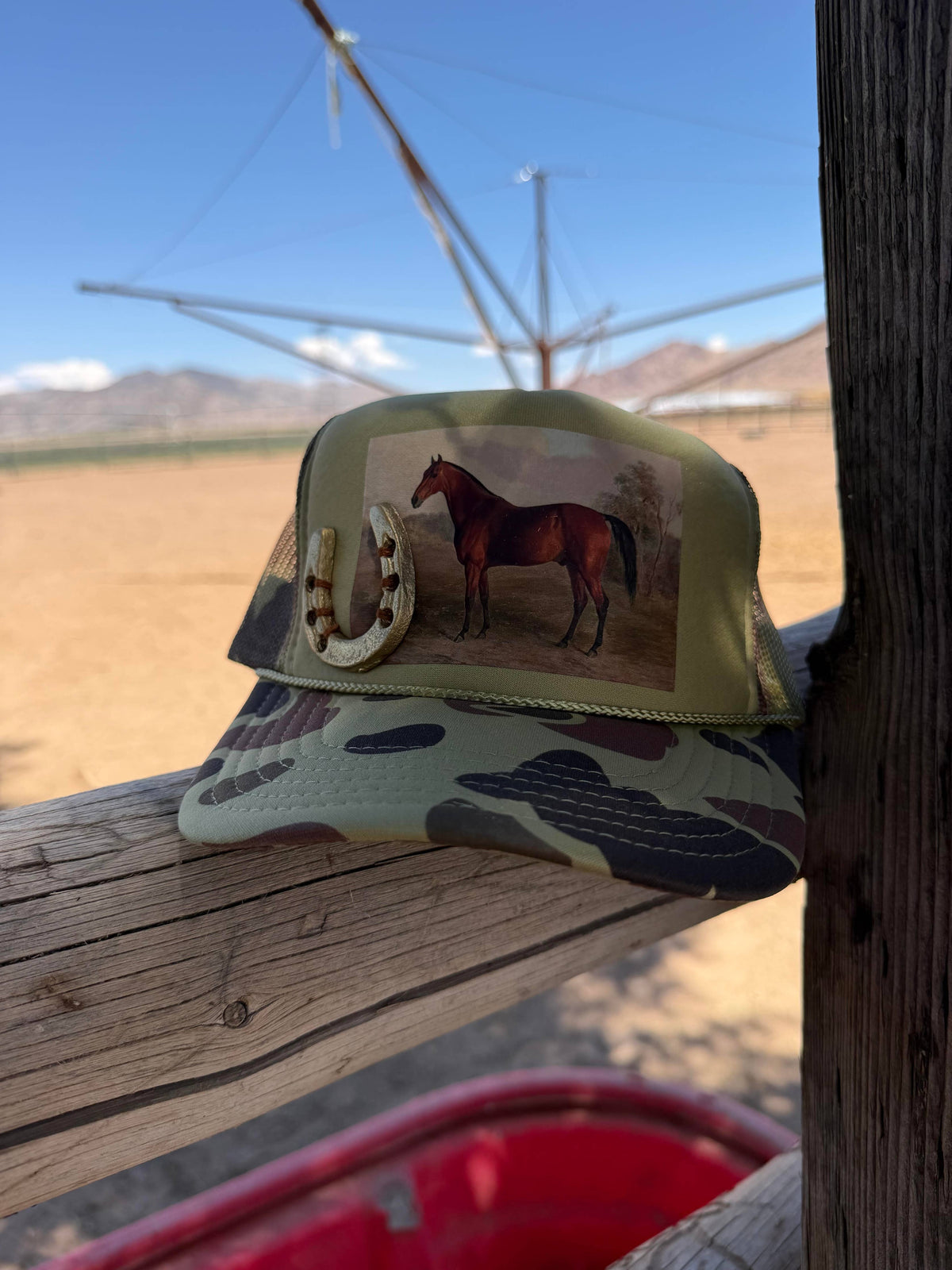 Vintage Horse Foam Camo Trucker