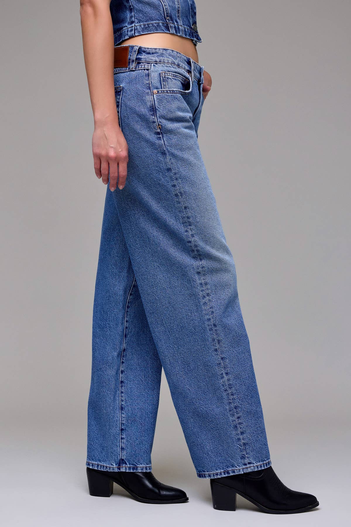Medium Wash Classic Clean Low Slung Baggy