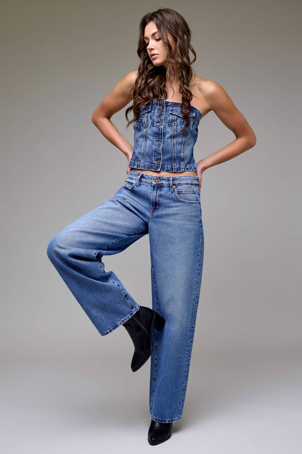 Medium Wash Classic Clean Low Slung Baggy