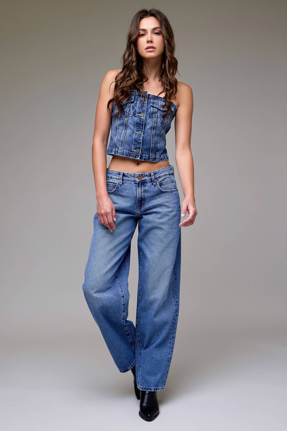 Medium Wash Classic Clean Low Slung Baggy