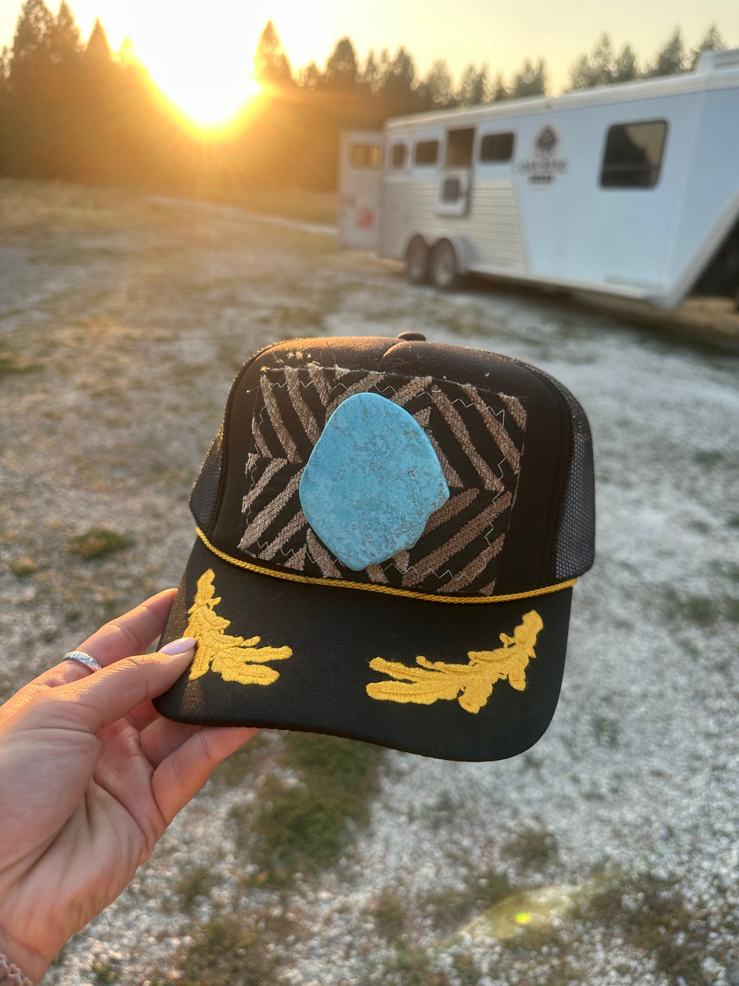 Turquoise slab captain hat