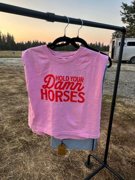 Hold your Damn Horses Boxy Tank