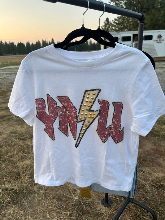 GINA PINK LABEL Y'ALL TEE
