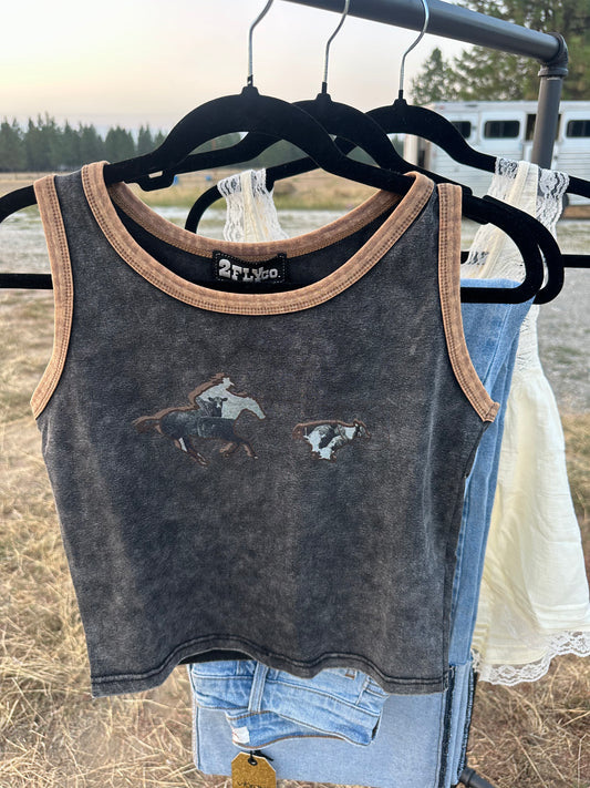 COLLAGE COWBOY TANK