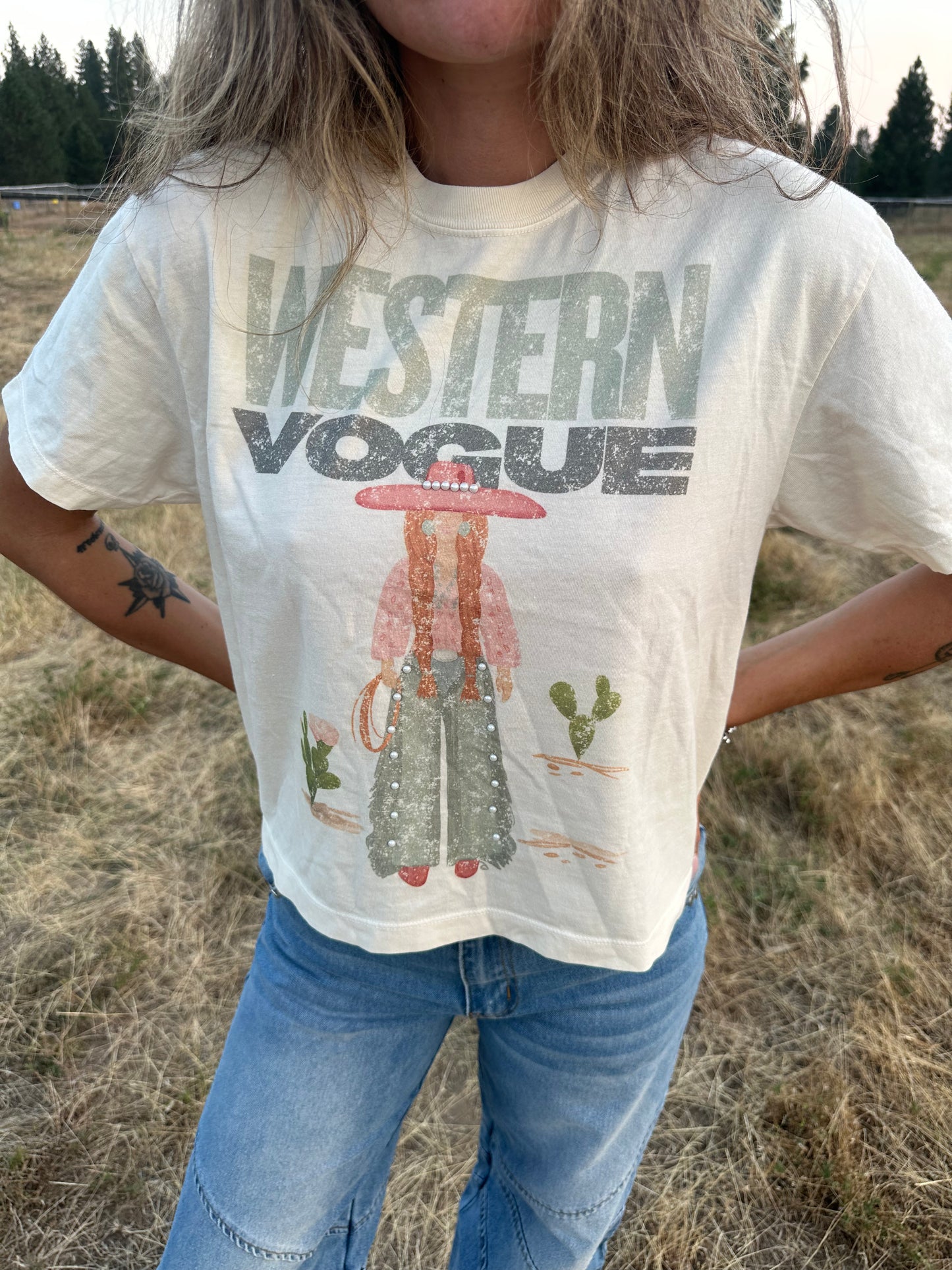 COWGIRL KAKI TEE