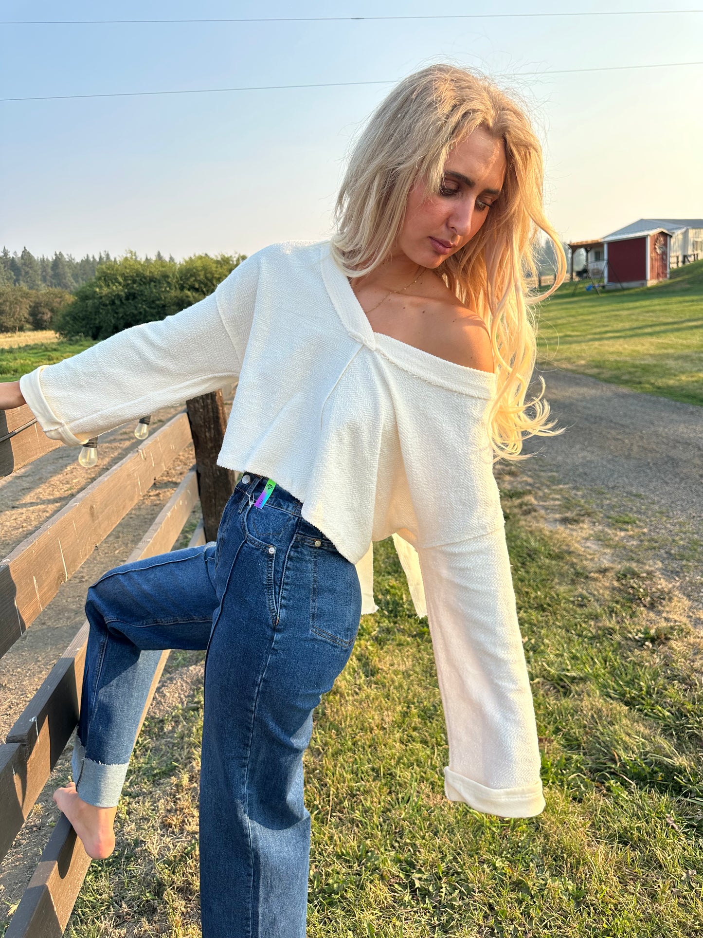 Cutout Back Adjustable Tie Pullover Crop Top
