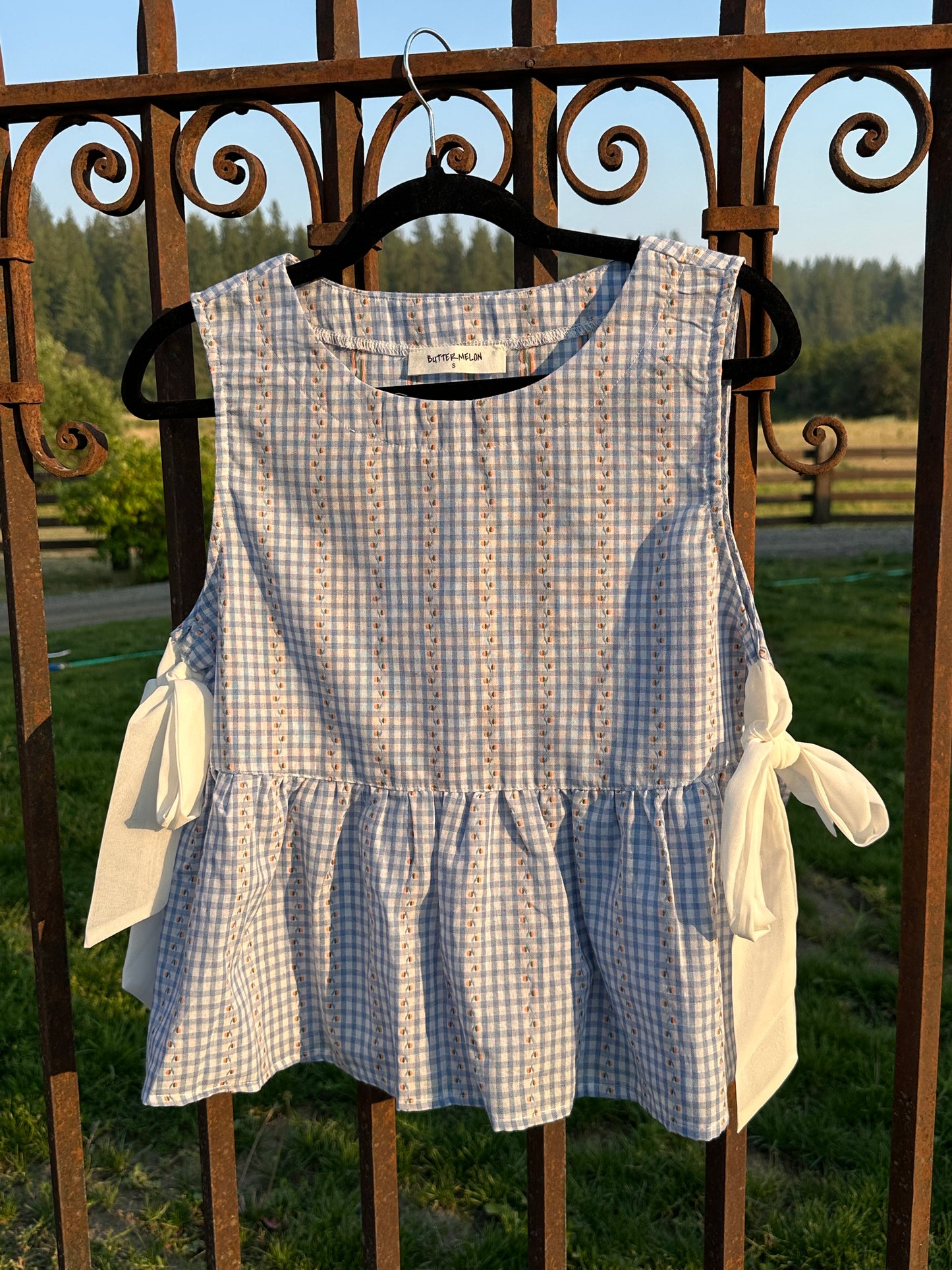 Sky Meadow Peplum Top