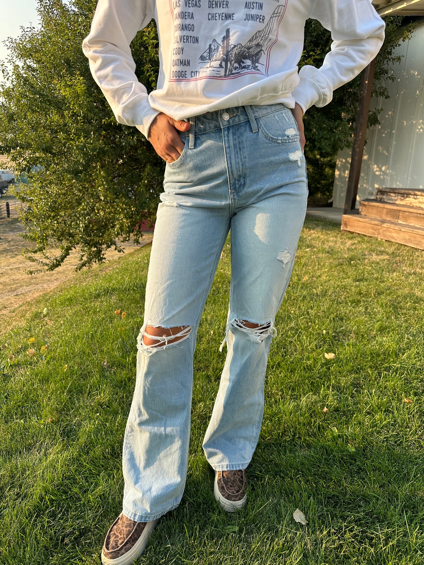 VERVET 90'S VINTAGE SUPER HIGH RISE FLARE JEANS