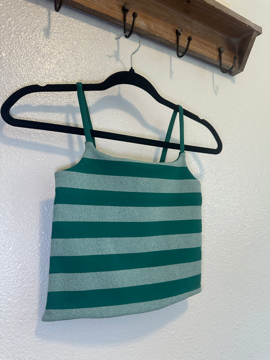Knit Striped Seamless Cami Strap Reversible Top