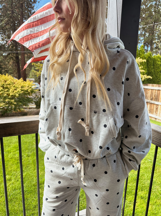 Bubble Navy Hem Knit Hoodie